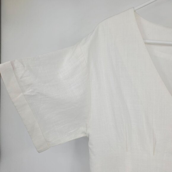 NWT Commense‎ Cotton Linen Blend Button Boho Beachy One Piece Romper Large - Picture 6 of 14